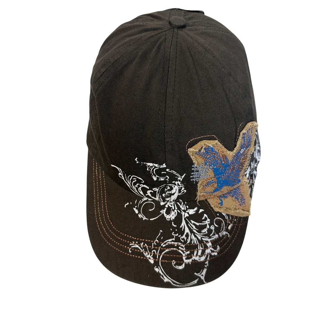 Unbranded Baseball Cap Mens OSFM Brown Distressed Eagle Patch Embroidered Hat